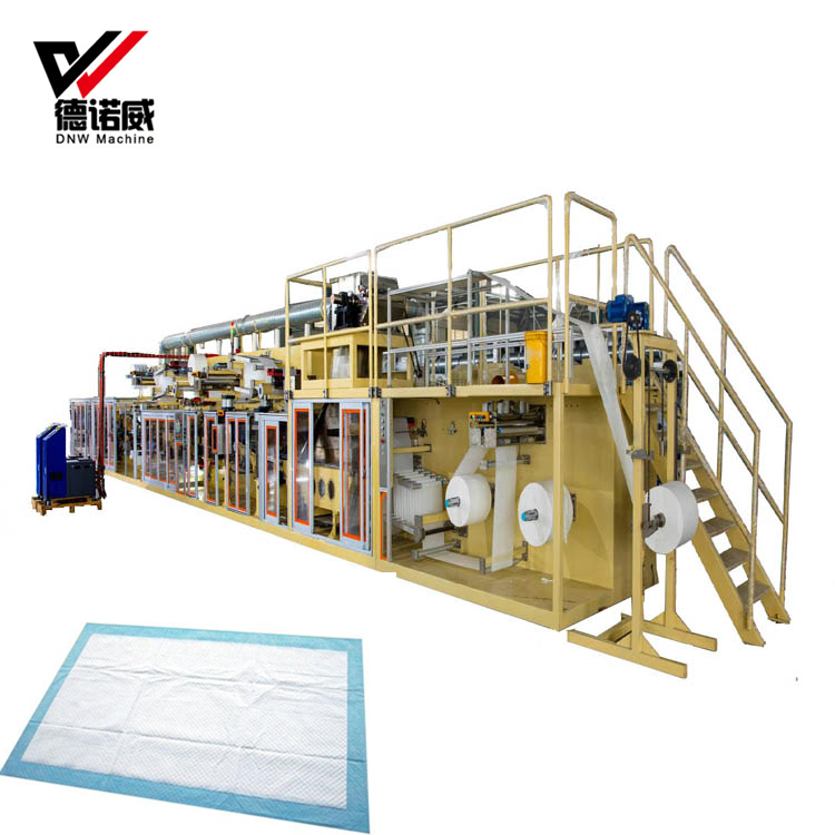 DNW Full Automatic Underpad Production Line Banana Sanitary Pad Making Machine 