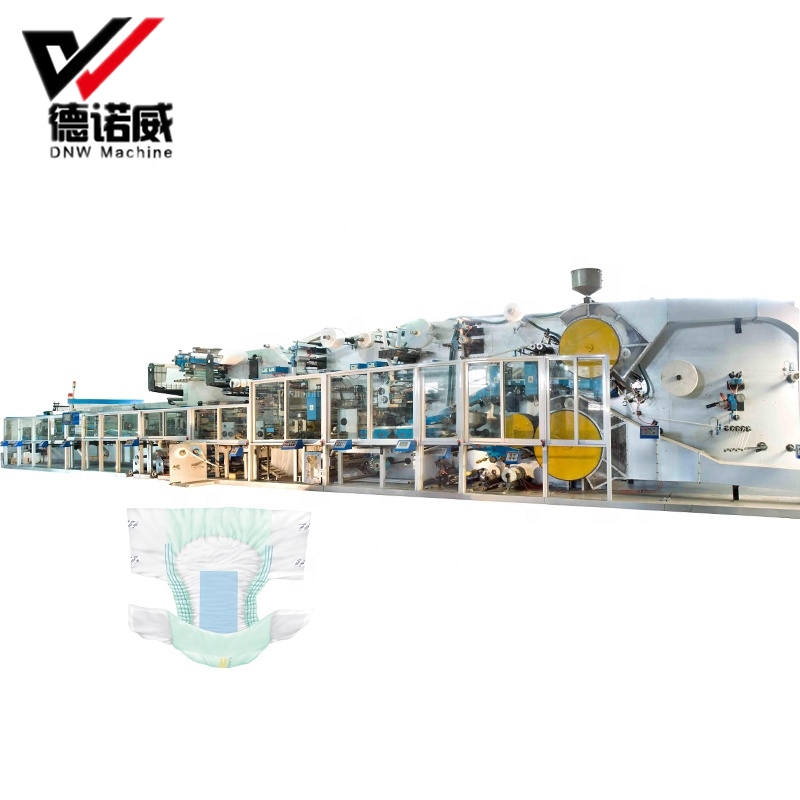 Newest design Manufacturer Disposable Soft Touch full servo Adult Diaper Machine production line 