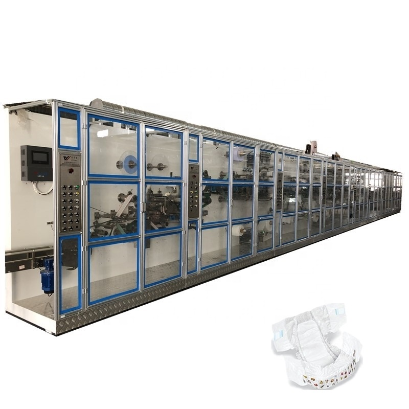 High Production Efficiency Fully Functional Baby Diaper Making Machine 